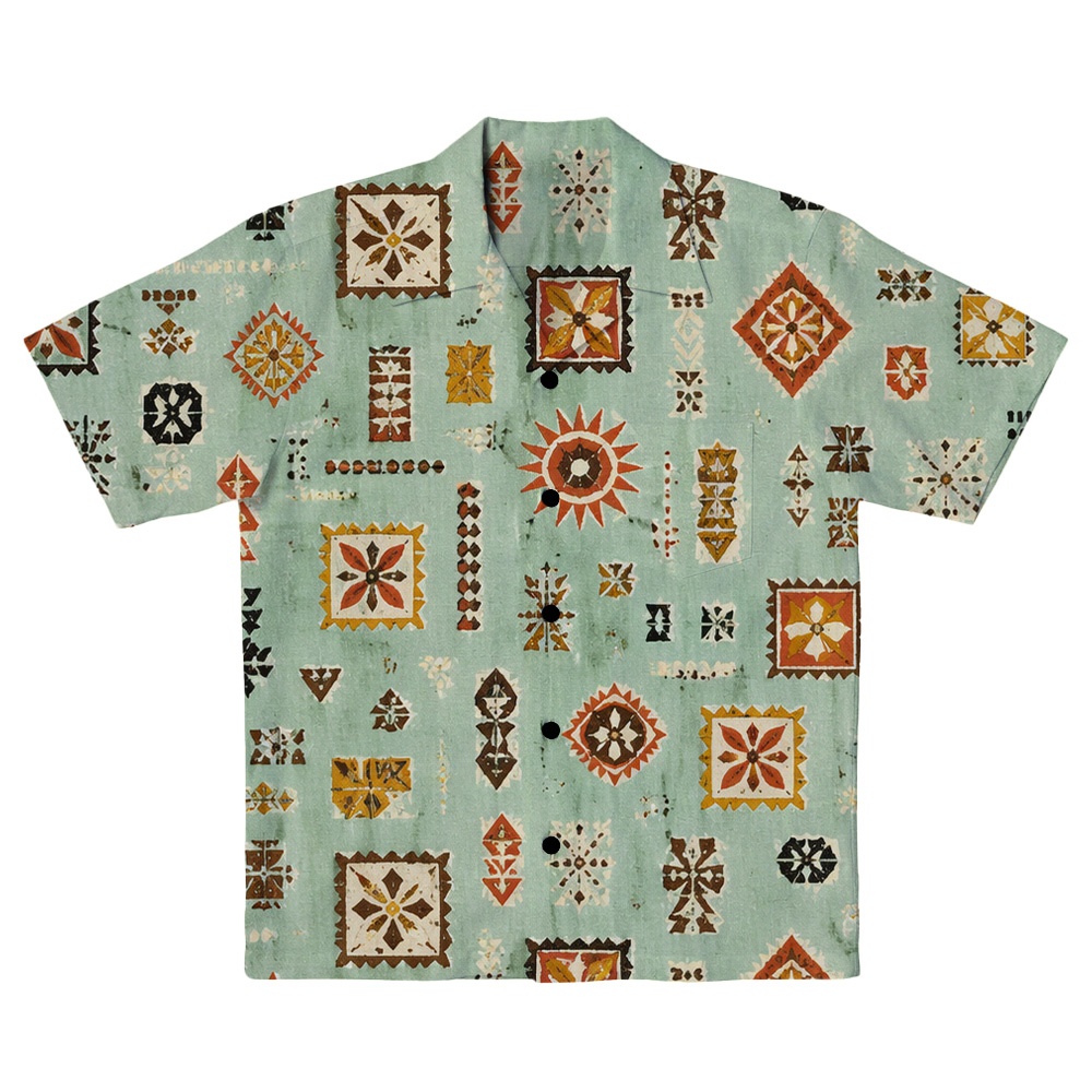 Hawaii Tiki Mint Sigil Camp Shirt