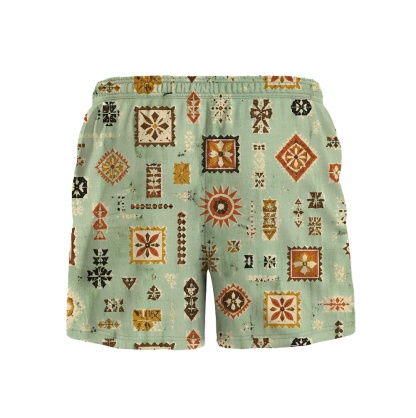 Hawaii Tiki Mint Sigil Drawstring Shorts