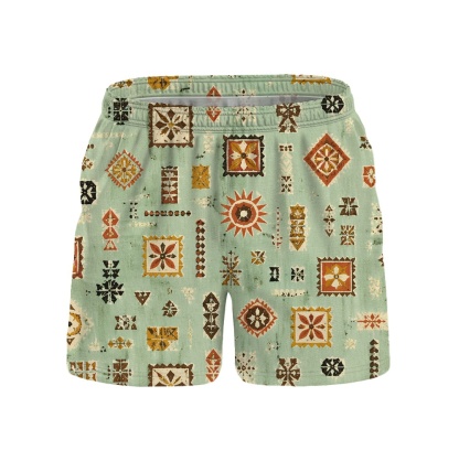 Hawaii Tiki Mint Sigil Drawstring Shorts