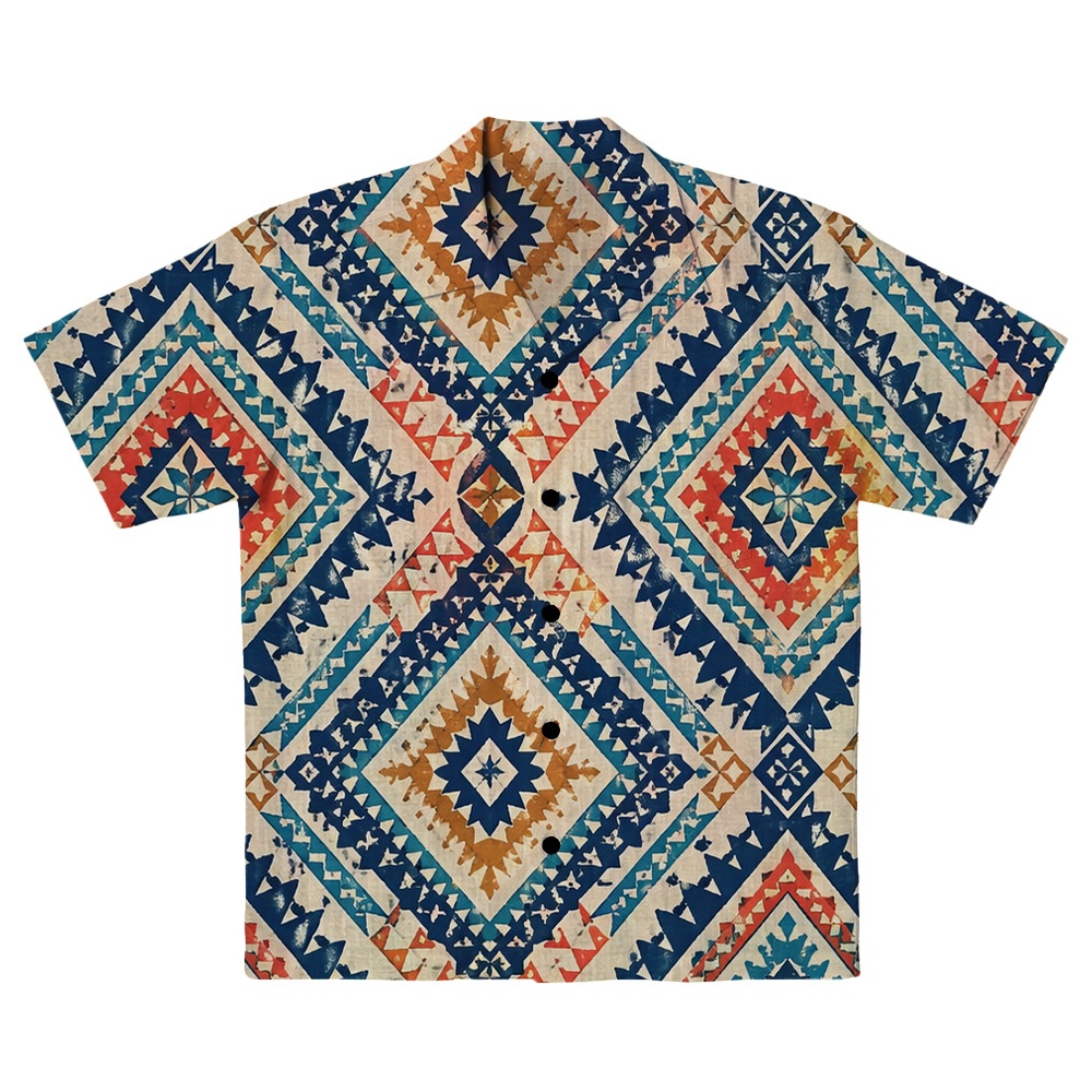 Hawaii Tiki Prism Diamond Camp Shirt
