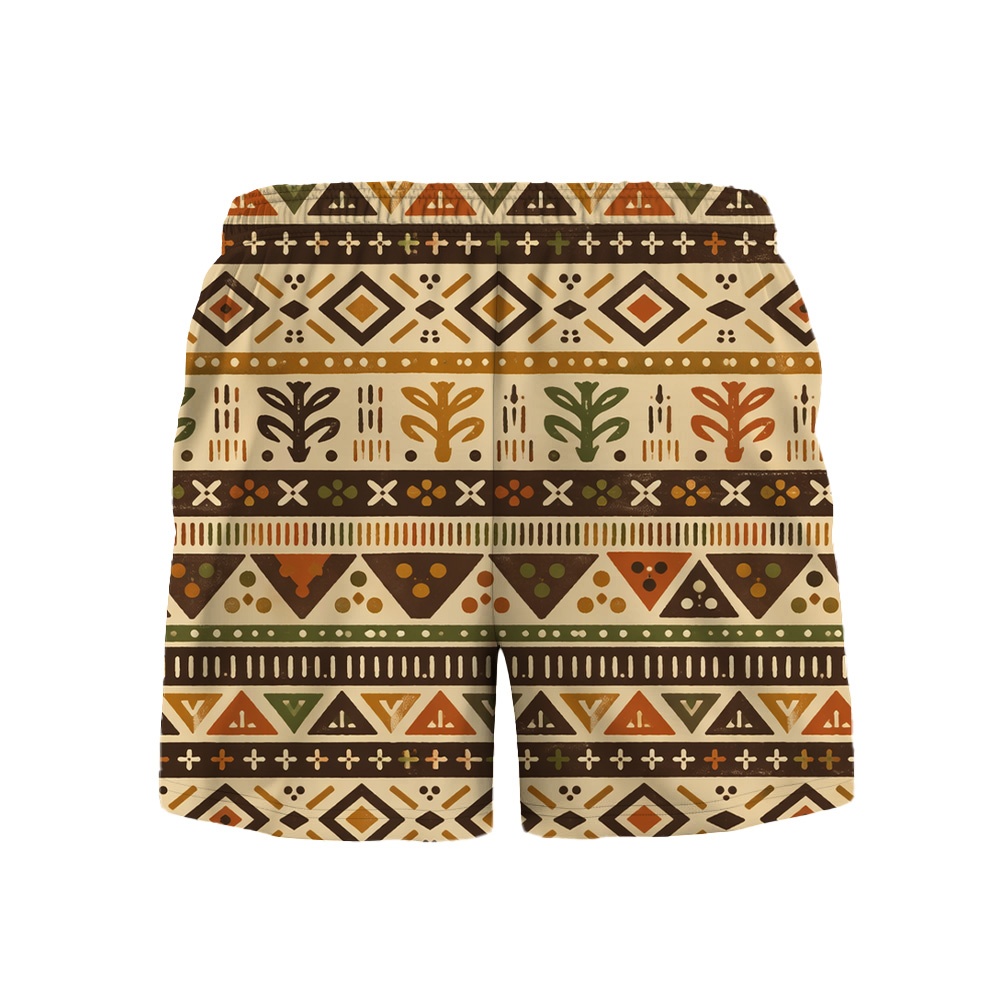 Hawaii Tiki Rustic Stripe Drawstring Shorts