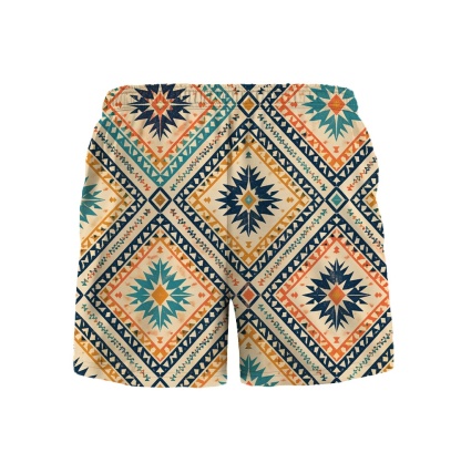Hawaii Tiki Solar Diamond Drawstring Shorts