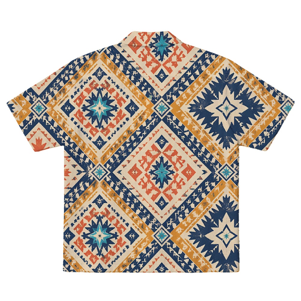 Hawaii Tiki Sunset Diamond Camp Shirt