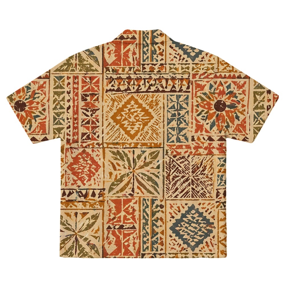 Hawaii Tiki Terra Patchwork Camp Shirt