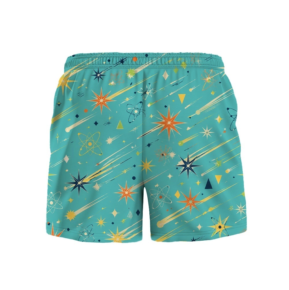 Hawaii Turquoise Meteor Starburst Drawstring Shorts
