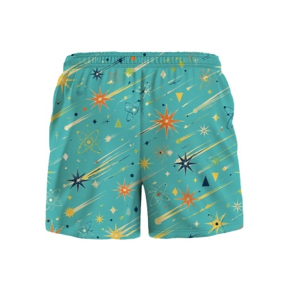 Hawaii Turquoise Meteor Starburst Drawstring Shorts