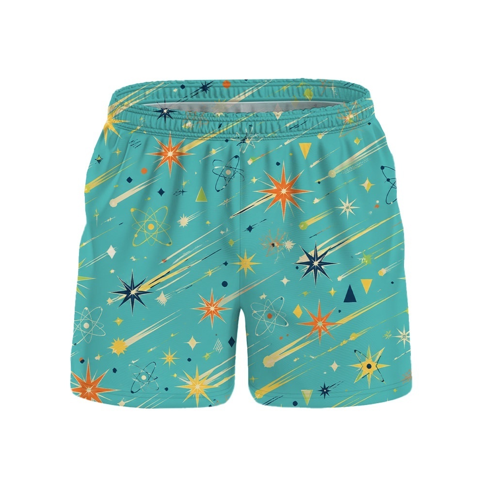 Hawaii Turquoise Meteor Starburst Drawstring Shorts