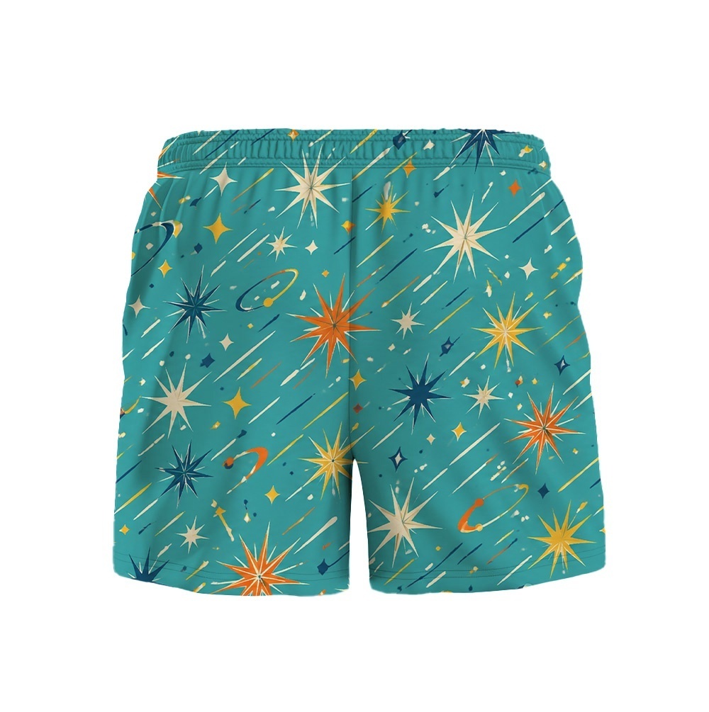 Hawaii Turquoise Space Starburst Drawstring Shorts