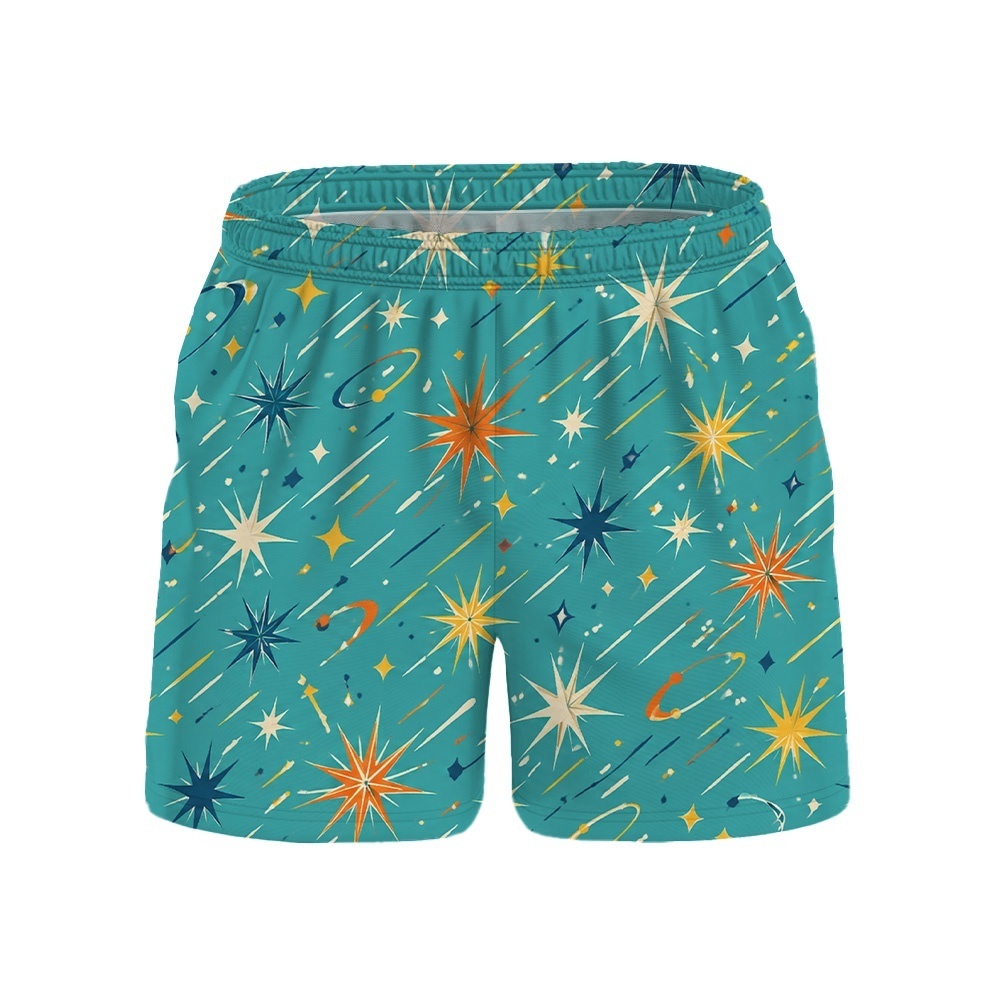 Hawaii Turquoise Space Starburst Drawstring Shorts