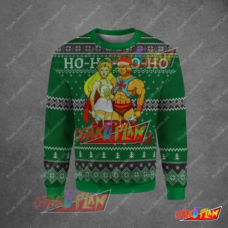 He-Man Ho Ho 3D Print Ugly Christmas Sweatshirt-otakuplan