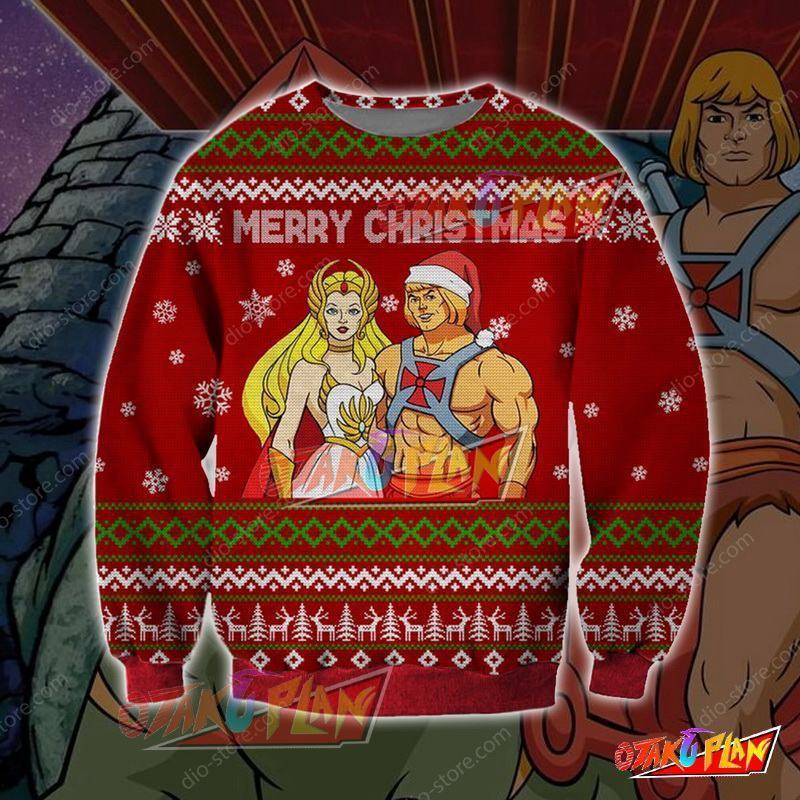 He-Man & She-Ra Knitting Pattern 3D Print Ugly Christmas Sweatshirt-otakuplan