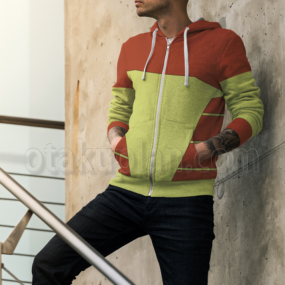 Invincible Rex Splode Guide Red Yellow Cosplay Zip Up Hoodie