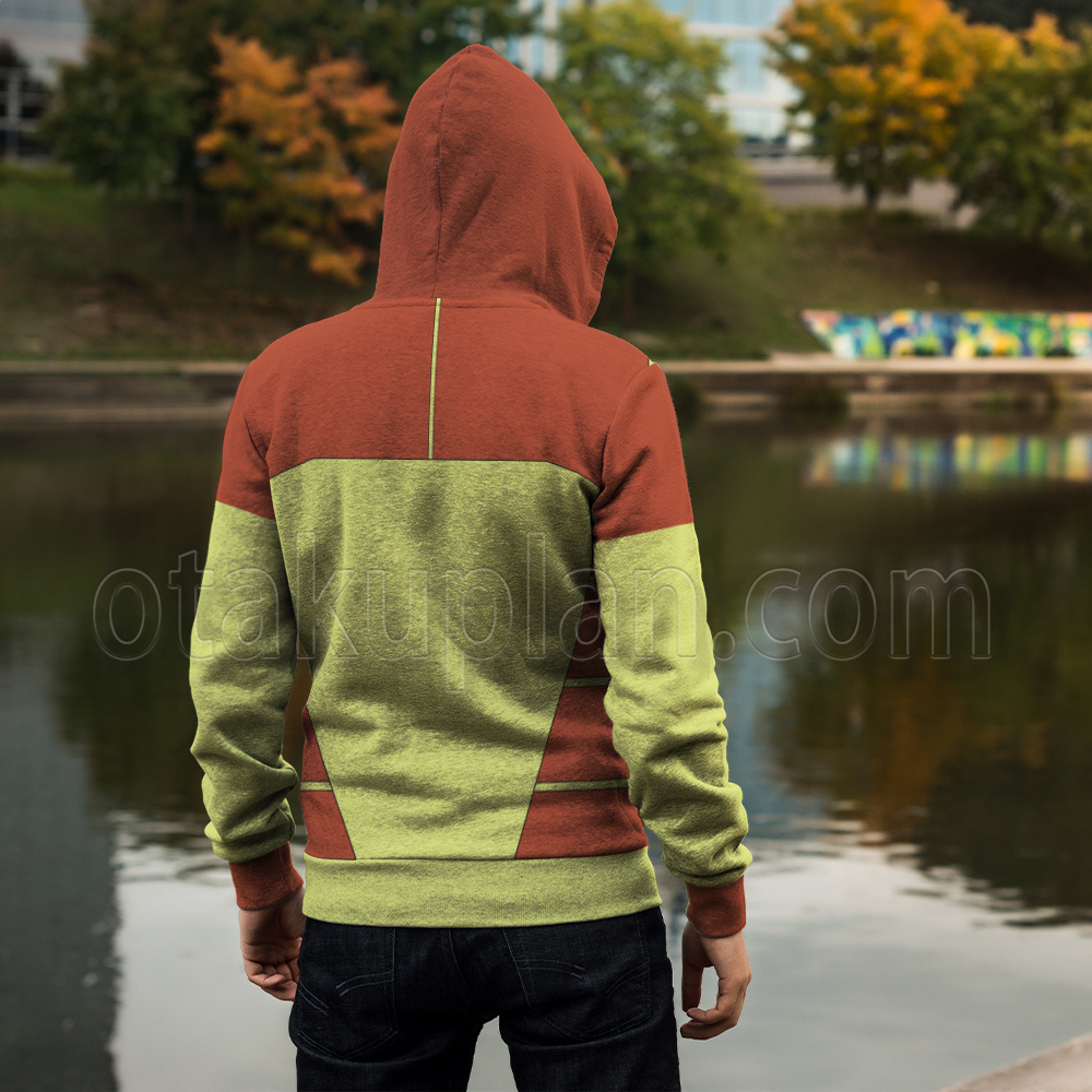 Invincible Rex Splode Guide Red Yellow Cosplay Zip Up Hoodie