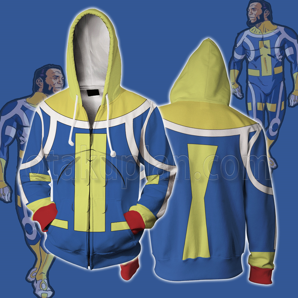 Invincible The Immortal Blue White Cosplay Zip Up Hoodie