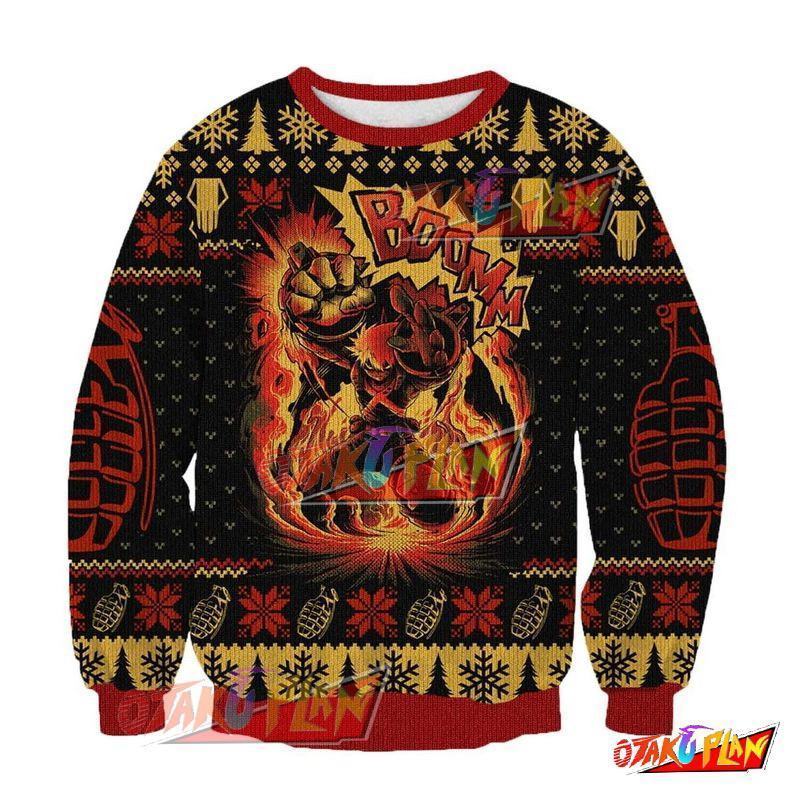 Katsuki Bakugo MHA 3D Print Ugly Christmas Sweatshirt-otakuplan