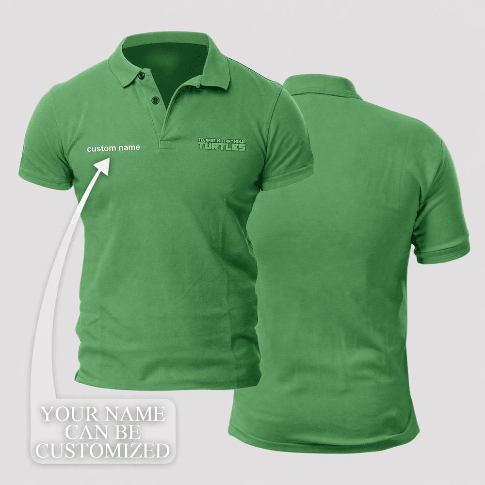 Leonardo Muted Leaf Green Micro Stacked Wordmark Clean Uniform Polo Shirt