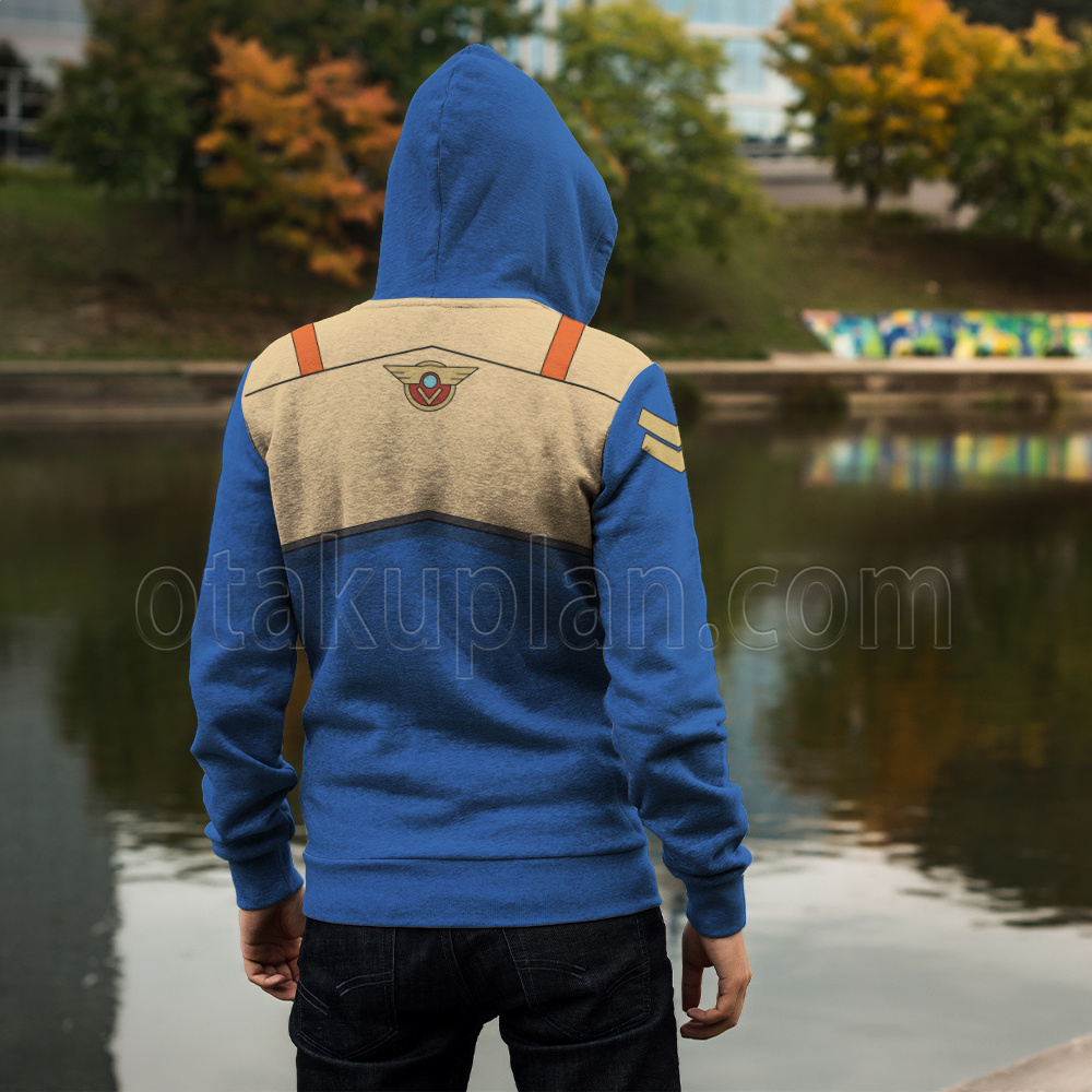 Macross Plus Dyson Isamu Alva Blue Cosplay Zip Up Hoodie – otakuplan