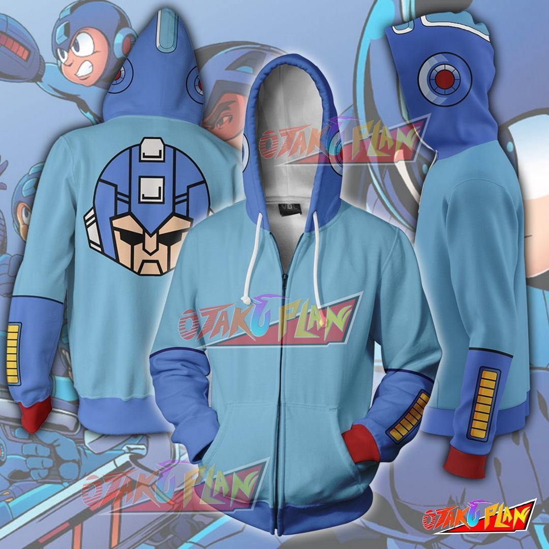 Mega Man Zip Up Hoodie-otakuplan