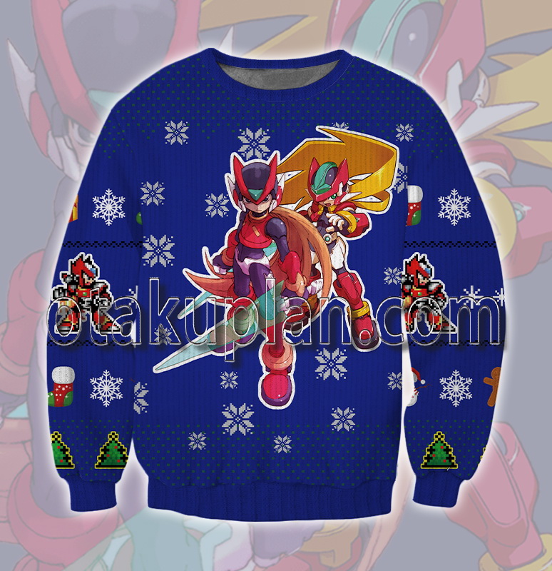 Mega Man ZX Zero 3D Printed Ugly Christmas Sweater-otakuplan