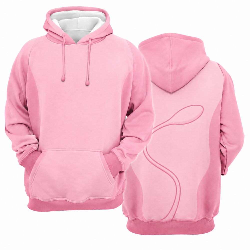 Mew Pink Tail Cosplay Hoodie - front and back views