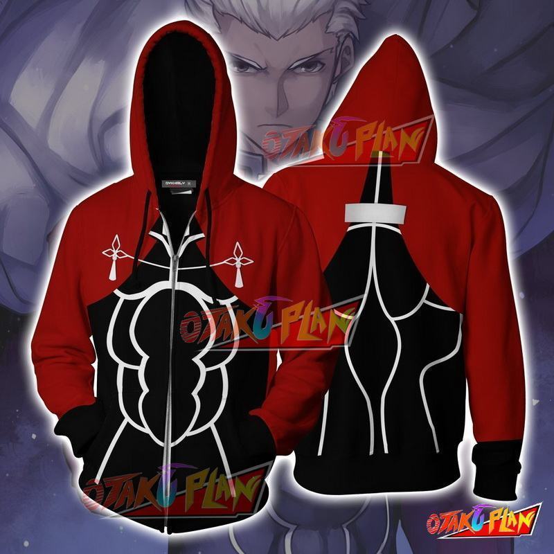 Fate Stay Night Archer Hoodie Cosplay Jacket Zip Up-otakuplan