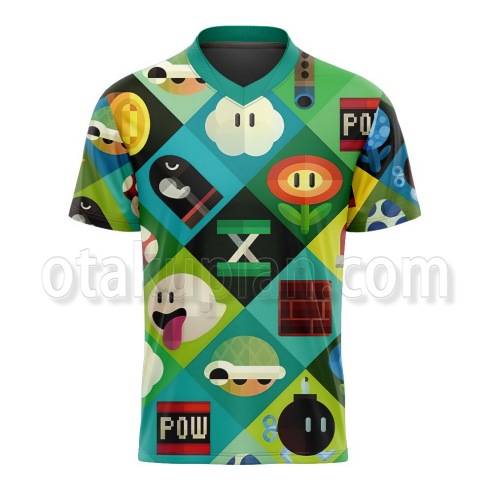 New Super Mario Character Pattern Football Jerseys-otakuplan