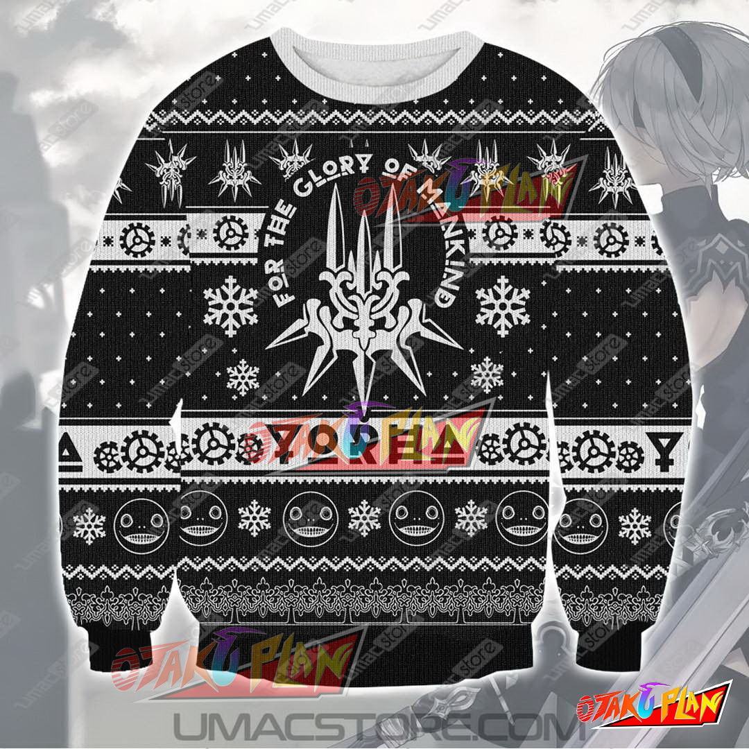 Nier Automata NA Yorha 3D Print Ugly Christmas Sweatshirt-otakuplan