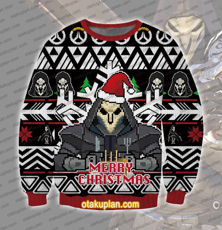 Overwatch The Reaper 3D Printed Ugly Christmas Sweater otakuplan