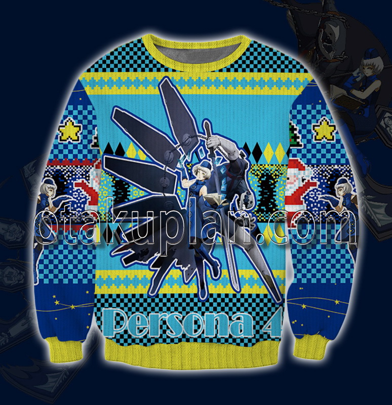 Persona 4 Arena Ultimax Elizabeth Blue Ugly Christmas Sweatshirts