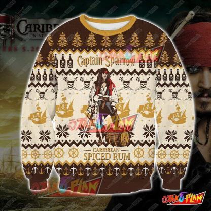 Pirates Of The Caribbean Captain Sparrow 3D Print Ugly Christmas Sweatshirt-otakuplan