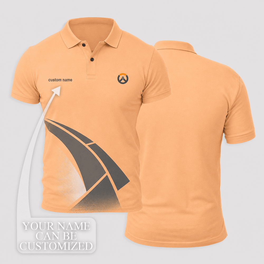 Reinhardt Light Orange Charcoal White Guardian Arc Polo Shirt