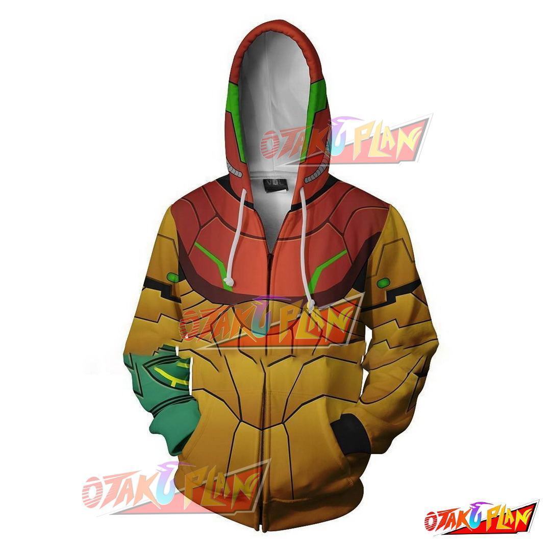 Samus Aran Metroid Zip Up Hoodie-otakuplan