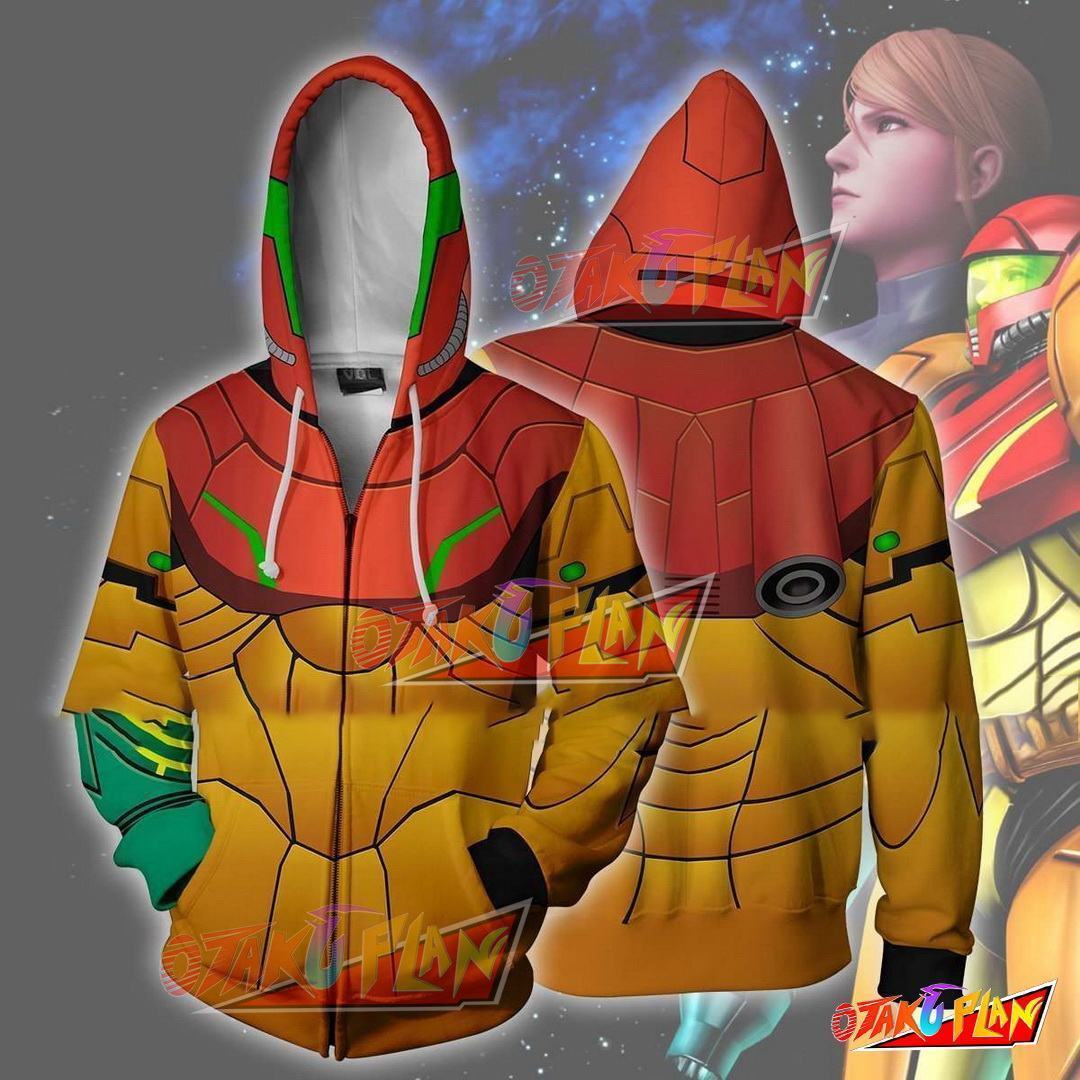 Samus Aran Metroid Zip Up Hoodie-otakuplan