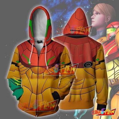 Samus Aran Metroid Zip Up Hoodie-otakuplan