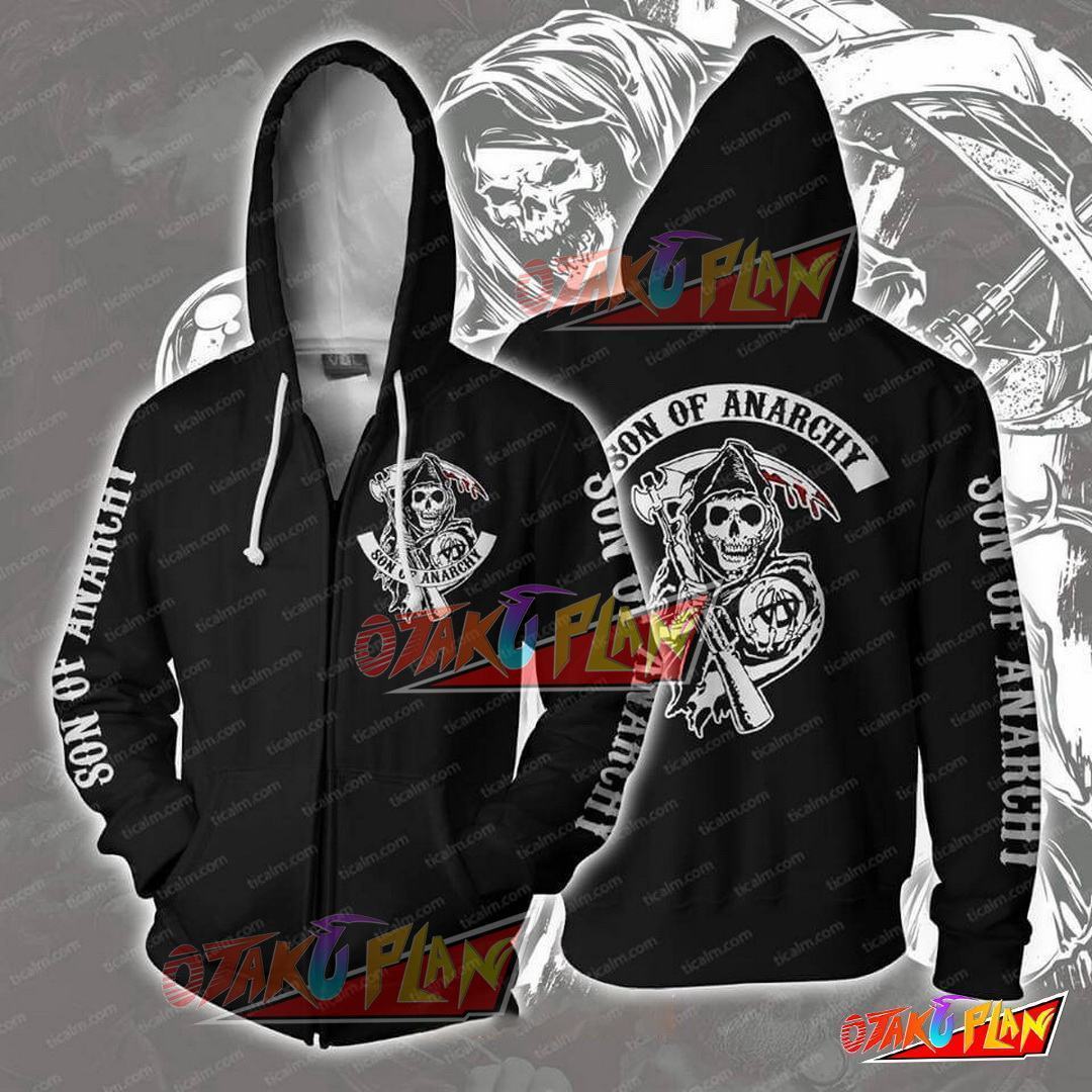 SOA Sons of Anarchy zip up hoodie-otakuplan