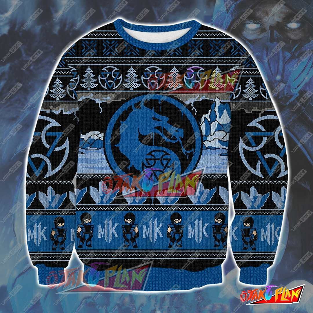 Sub Zero Mortal Kombat 3D Print Ugly Christmas Sweatshirt-otakuplan