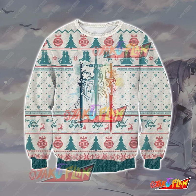 Sword Art Online 3D Print Pattern Ugly Christmas Sweatshirt-otakuplan