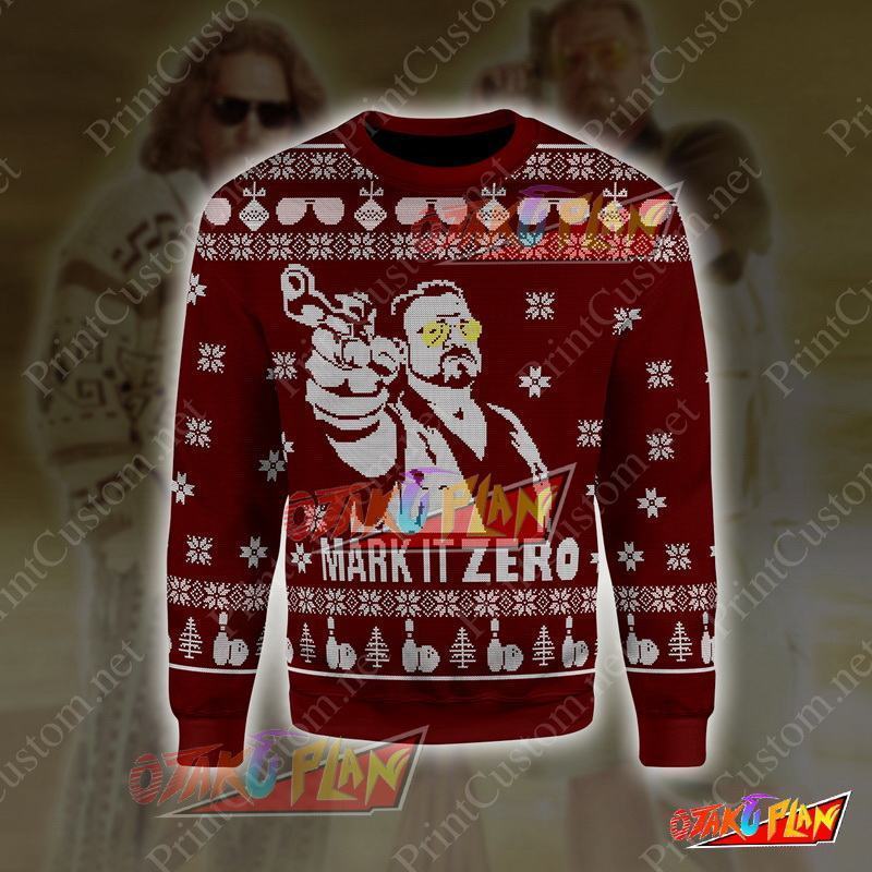The Big Lebowski Mark It Zero 3D Print Ugly Christmas Sweatshirt V2-otakuplan
