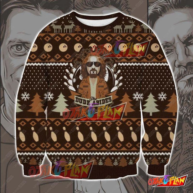 The Big Lebowski The Dude Abides 3D Print Ugly Christmas Sweatshirt-otakuplan