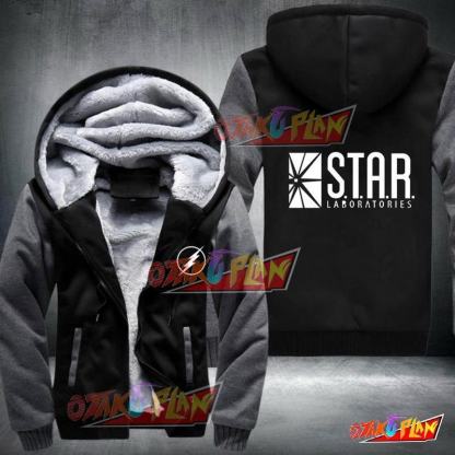 The Flash Star Laboratories Logo Fleece Winter Jacket-otakuplan