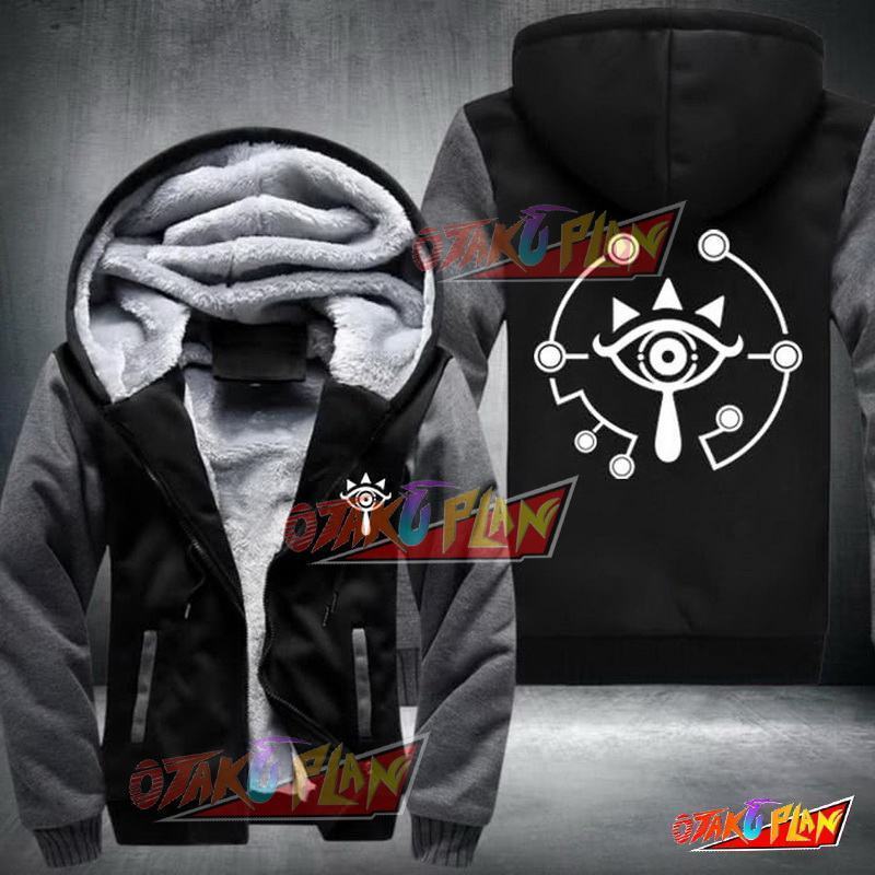 Zelda Sheikah Eye Fleece Winter Jacket-otakuplan