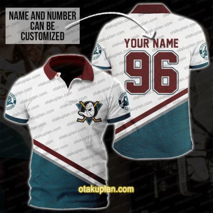 The Mighty Ducks Custom Name Custom Number Polo Shirt
