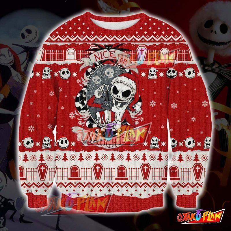 The Nightmare Before Christmas Jack Skellington 3D Print Ugly Christmas Sweatshirt-otakuplan