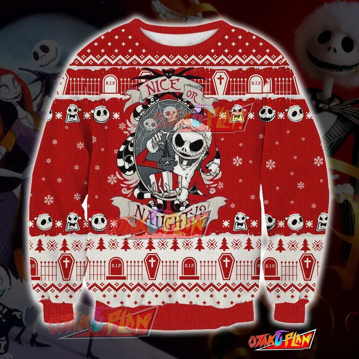 The Nightmare Before Christmas New Year Winter Jack Skellington V2 3D Print Ugly Christmas Sweatshirt-otakuplan