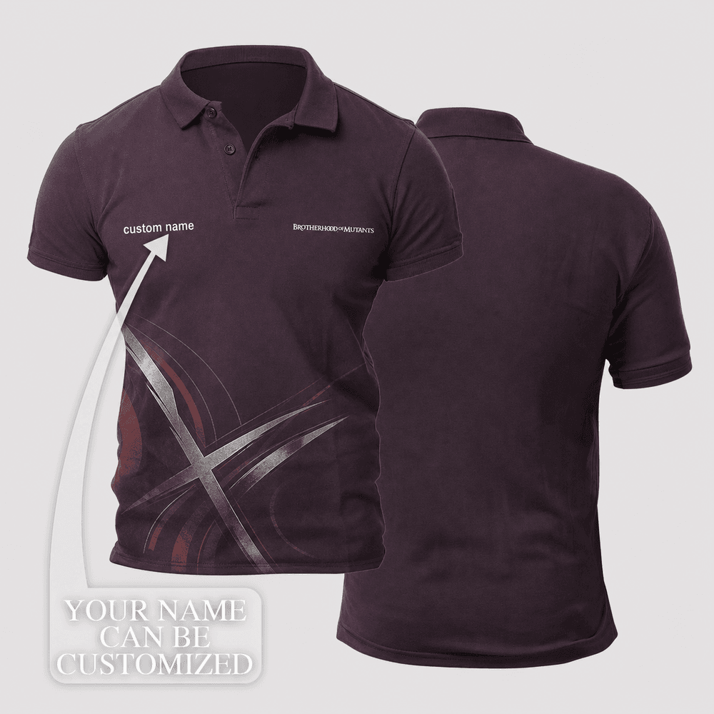 Toad Muted Dark Plum Asymmetric X Color Field Polo Shirt