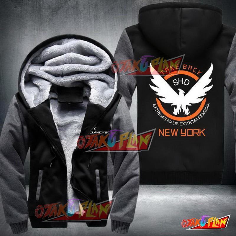 Tom Clancy's The Division Grey And Black Fleece Jacket-otakuplan