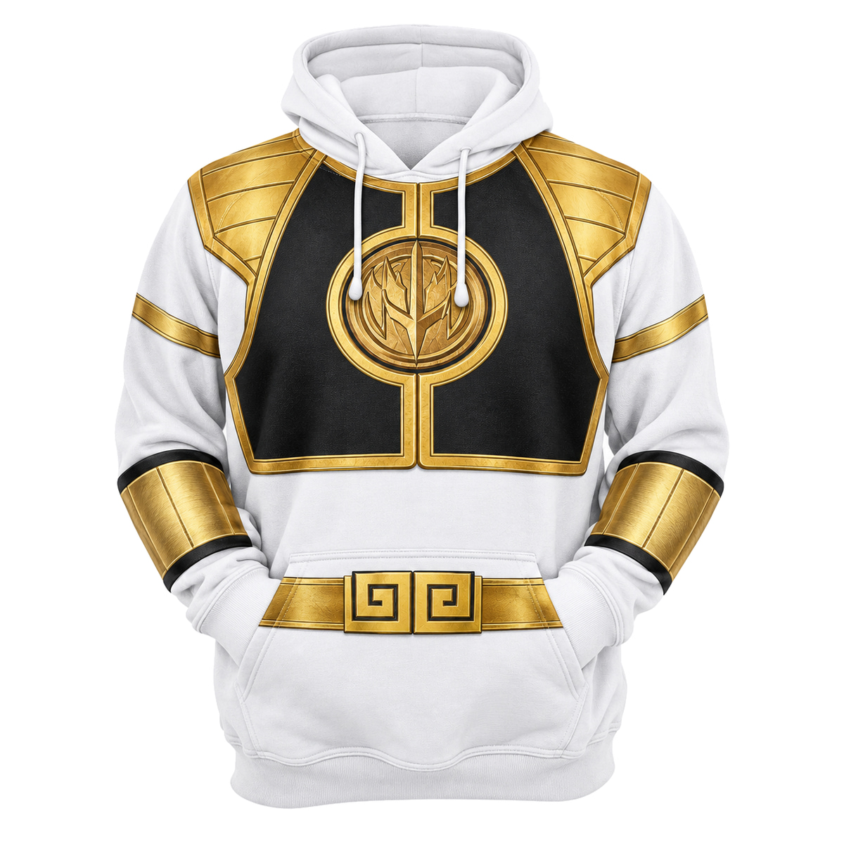 Mighty Morphin White Ranger Cosplay Hoodie - front view