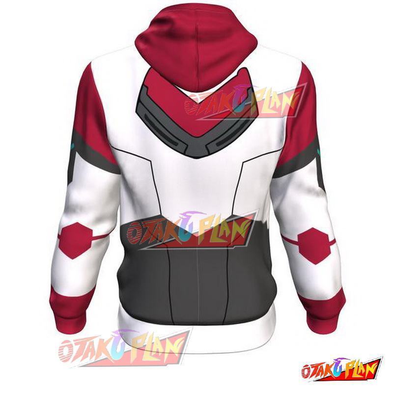 Voltron White Red All Over Print Pullover Hoodie-otakuplan