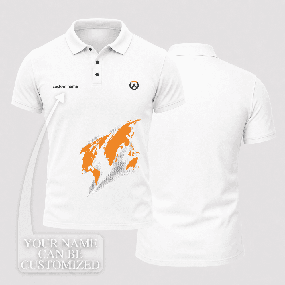 Winston White Orange Gray Global Response Sweep Polo Shirt
