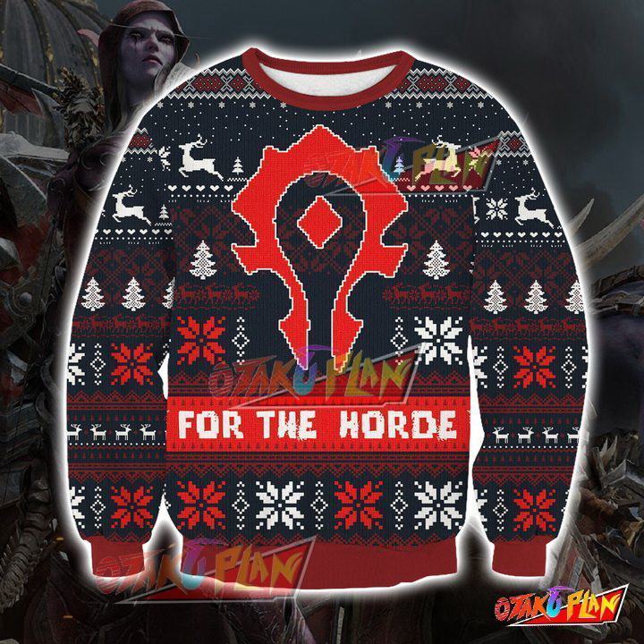 World Of Warcraft For The Horde 3D Print Ugly Christmas Sweatshirt V2-otakuplan